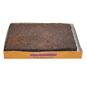 MINI CHOCOLATE SPONGE SLAB – rich chocolate sponge topped with chocolate strands