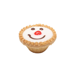 SMILEY BAKEWELL TART – classic tart with smiley face icing