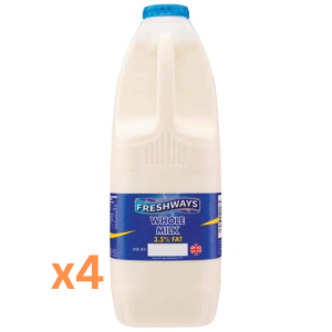 CASE Full Fat Milk 4x2ltr