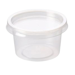 Portion Pot & Lid Round Plastic 4oz Clear x1000