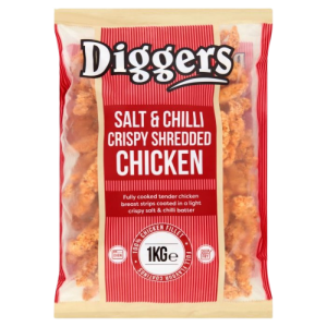 Diggers Salt And Chilli Shredded Chicken 1kg available at Mason Foodservice